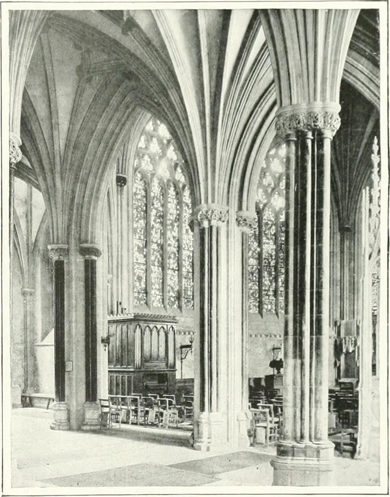 An illustration from The Cathedrals of England and Wales : their history, architecture, and associations ; with a series of Rembrandt plates and many illustrations in the text, 1906, leaf 226