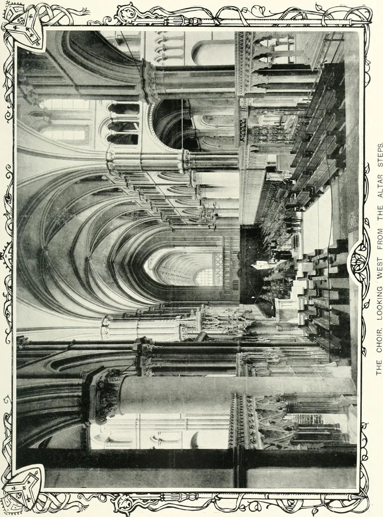 An illustration from The Cathedrals of England and Wales : their history, architecture, and associations ; with a series of Rembrandt plates and many illustrations in the text, 1906, leaf 24