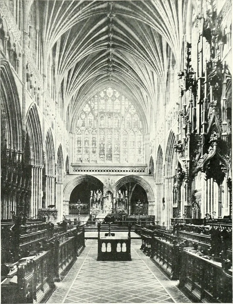An illustration from The Cathedrals of England and Wales : their history, architecture, and associations ; with a series of Rembrandt plates and many illustrations in the text, 1906, leaf 242