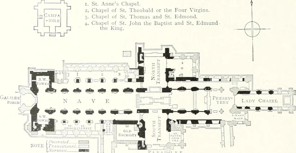 An illustration from The Cathedrals of England and Wales : their history, architecture, and associations ; with a series of Rembrandt plates and many illustrations in the text, 1906, leaf 253