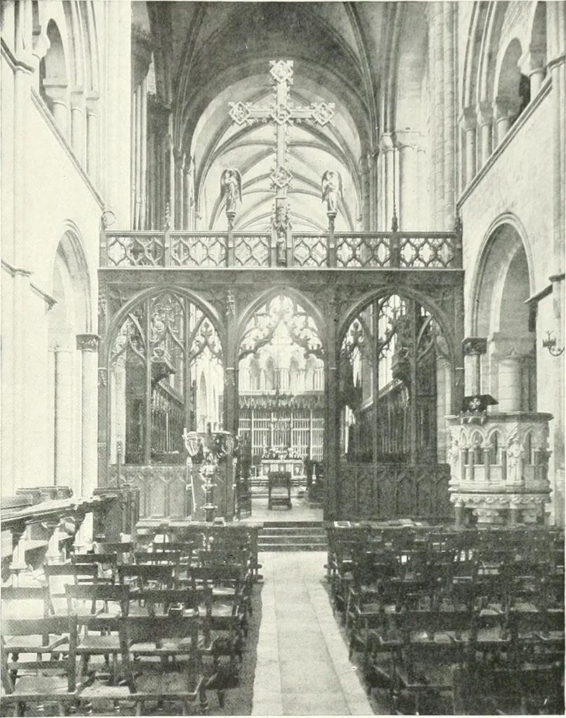 An illustration from The Cathedrals of England and Wales : their history, architecture, and associations ; with a series of Rembrandt plates and many illustrations in the text, 1906, leaf 262