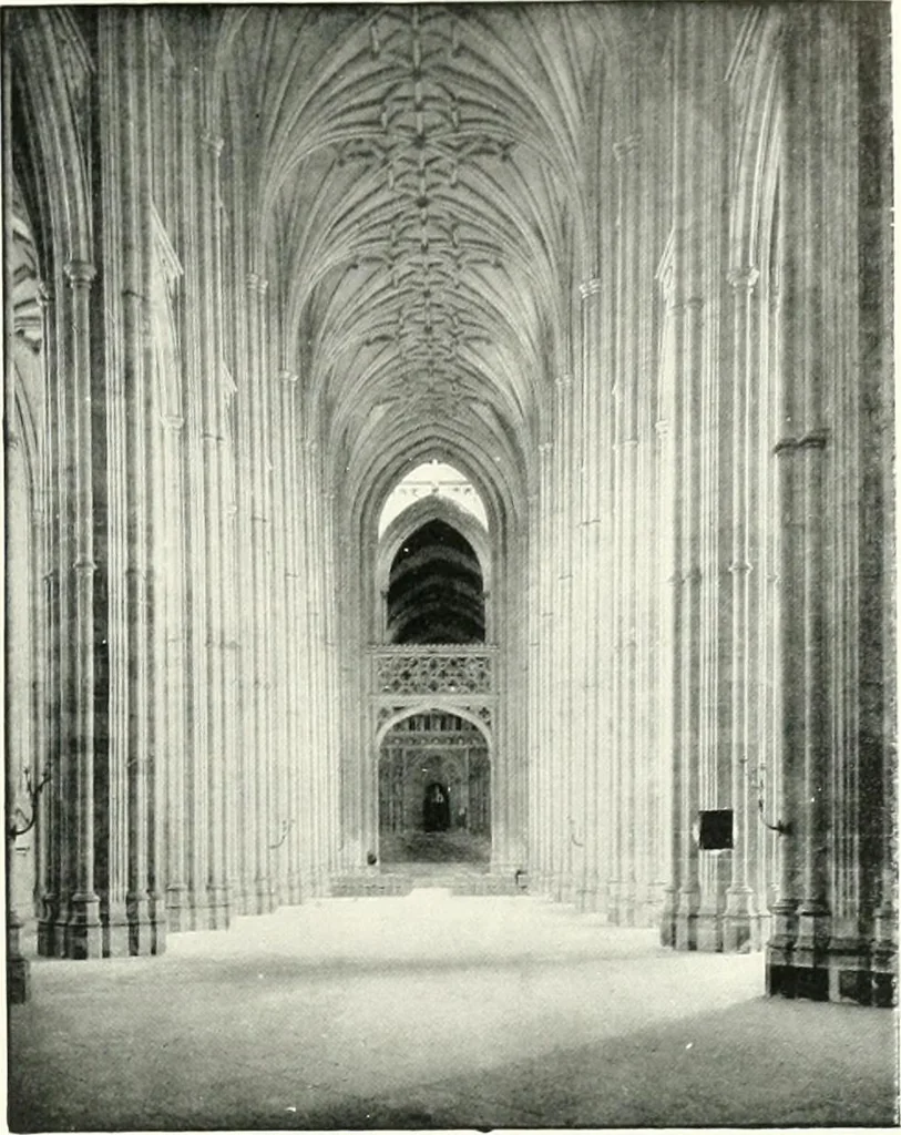 An illustration from The Cathedrals of England and Wales : their history, architecture, and associations ; with a series of Rembrandt plates and many illustrations in the text, 1906, leaf 34
