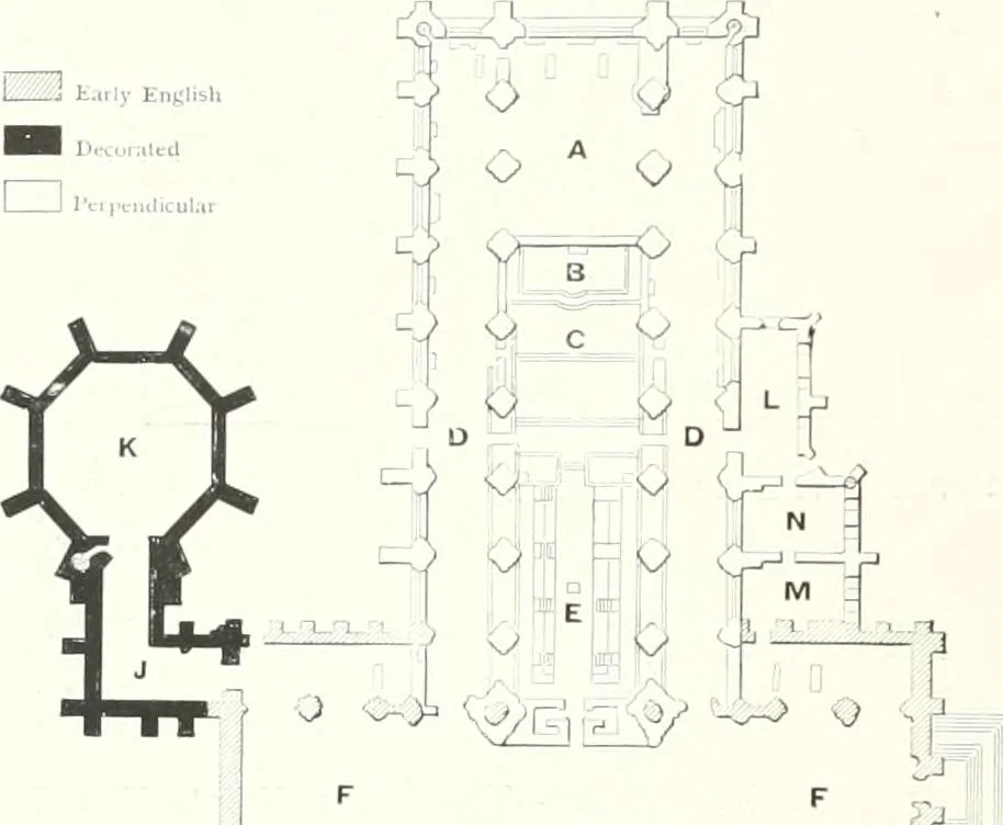 An illustration from The Cathedrals of England and Wales : their history, architecture, and associations ; with a series of Rembrandt plates and many illustrations in the text, 1906, leaf 39