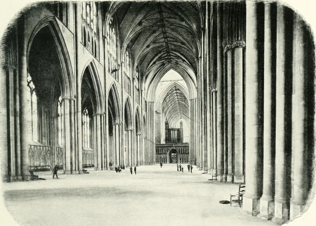 An illustration from The Cathedrals of England and Wales : their history, architecture, and associations ; with a series of Rembrandt plates and many illustrations in the text, 1906, leaf 40
