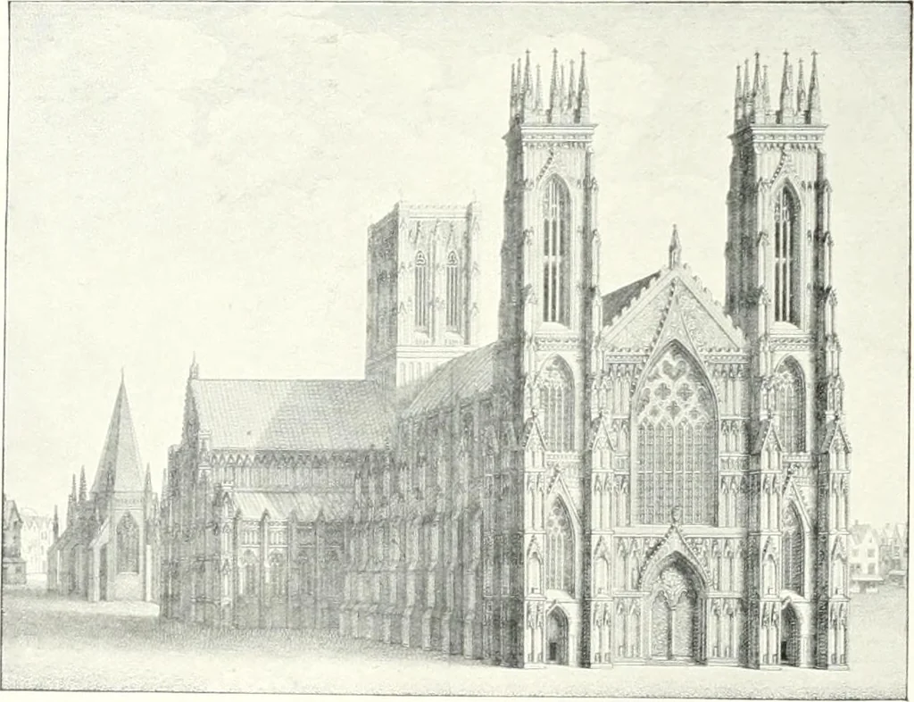 An illustration from The Cathedrals of England and Wales : their history, architecture, and associations ; with a series of Rembrandt plates and many illustrations in the text, 1906, leaf 41