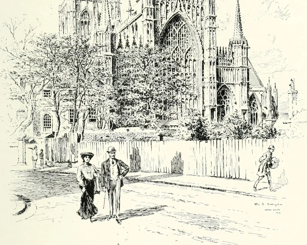 An illustration from The Cathedrals of England and Wales : their history, architecture, and associations ; with a series of Rembrandt plates and many illustrations in the text, 1906, leaf 44