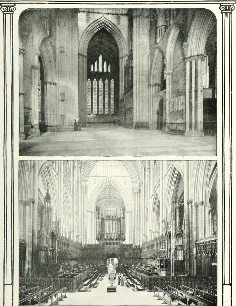 An illustration from The Cathedrals of England and Wales : their history, architecture, and associations ; with a series of Rembrandt plates and many illustrations in the text, 1906, leaf 46