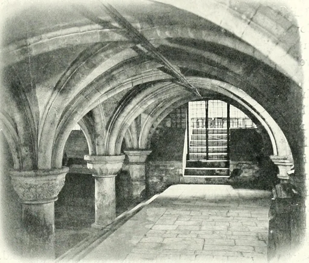 An illustration from The Cathedrals of England and Wales : their history, architecture, and associations ; with a series of Rembrandt plates and many illustrations in the text, 1906, leaf 48