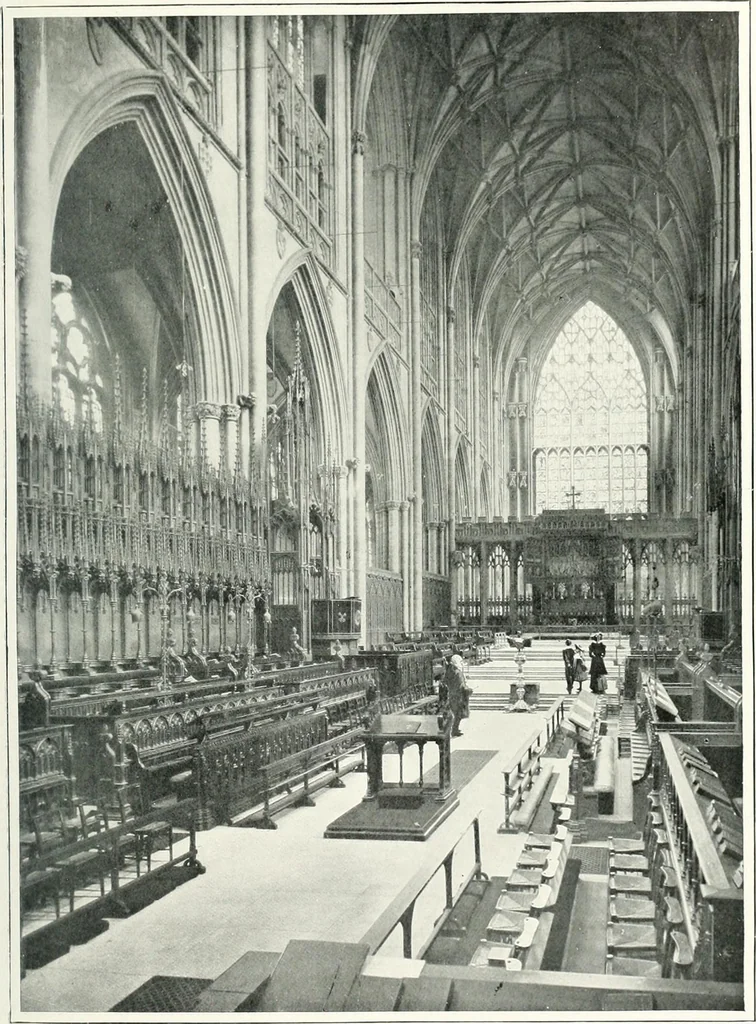 An illustration from The Cathedrals of England and Wales : their history, architecture, and associations ; with a series of Rembrandt plates and many illustrations in the text, 1906, leaf 54