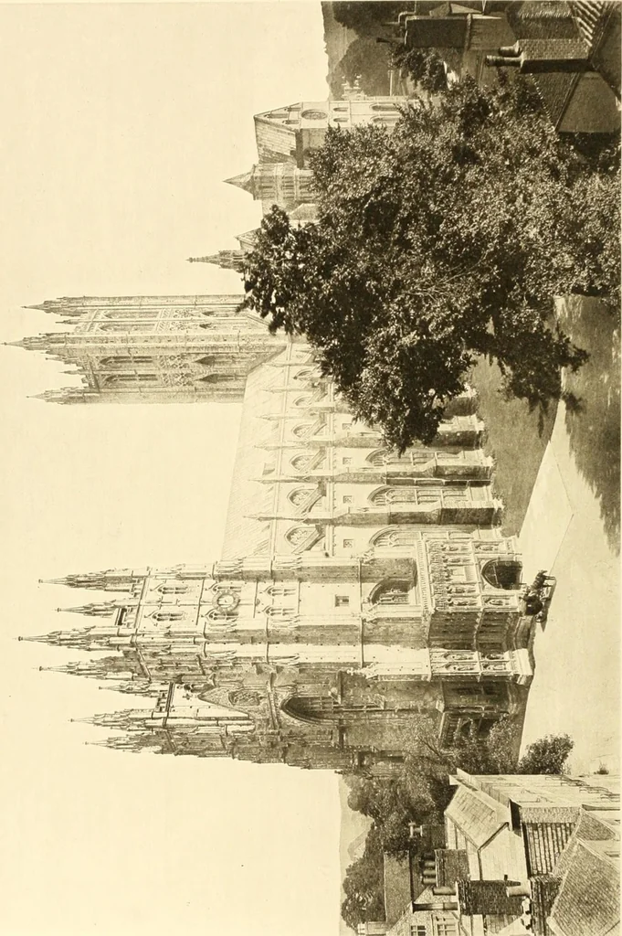 An illustration from The Cathedrals of England and Wales : their history, architecture, and associations ; with a series of Rembrandt plates and many illustrations in the text, 1906, leaf 7