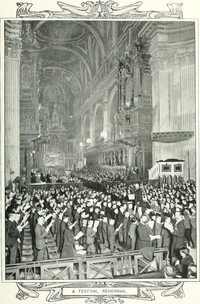 An illustration from The Cathedrals of England and Wales : their history, architecture, and associations ; with a series of Rembrandt plates and many illustrations in the text, 1906, leaf 76