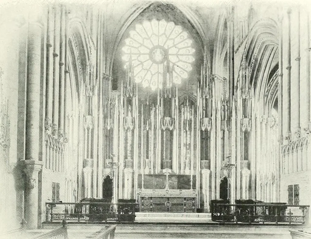 An illustration from The Cathedrals of England and Wales : their history, architecture, and associations ; with a series of Rembrandt plates and many illustrations in the text, 1906, leaf 94