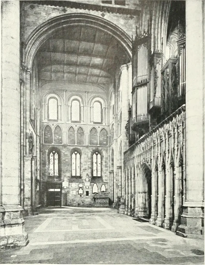 An illustration from The Cathedrals of England and Wales : their history, architecture, and associations ; with a series of Rembrandt plates and many illustrations in the text, 1906, leaf 129