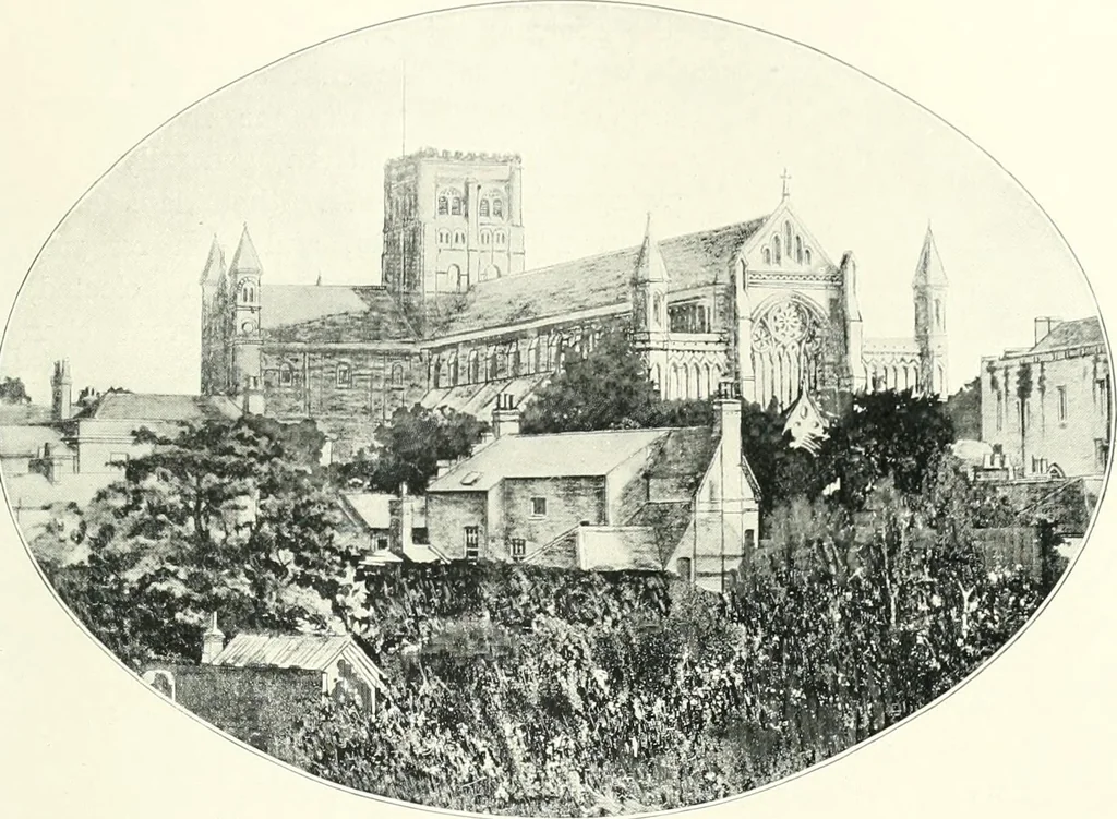 An illustration from The Cathedrals of England and Wales : their history, architecture, and associations ; with a series of Rembrandt plates and many illustrations in the text, 1906, leaf 136
