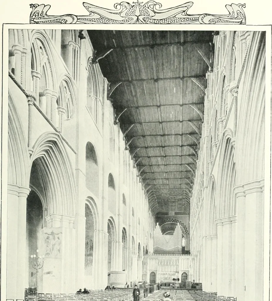An illustration from The Cathedrals of England and Wales : their history, architecture, and associations ; with a series of Rembrandt plates and many illustrations in the text, 1906, leaf 138