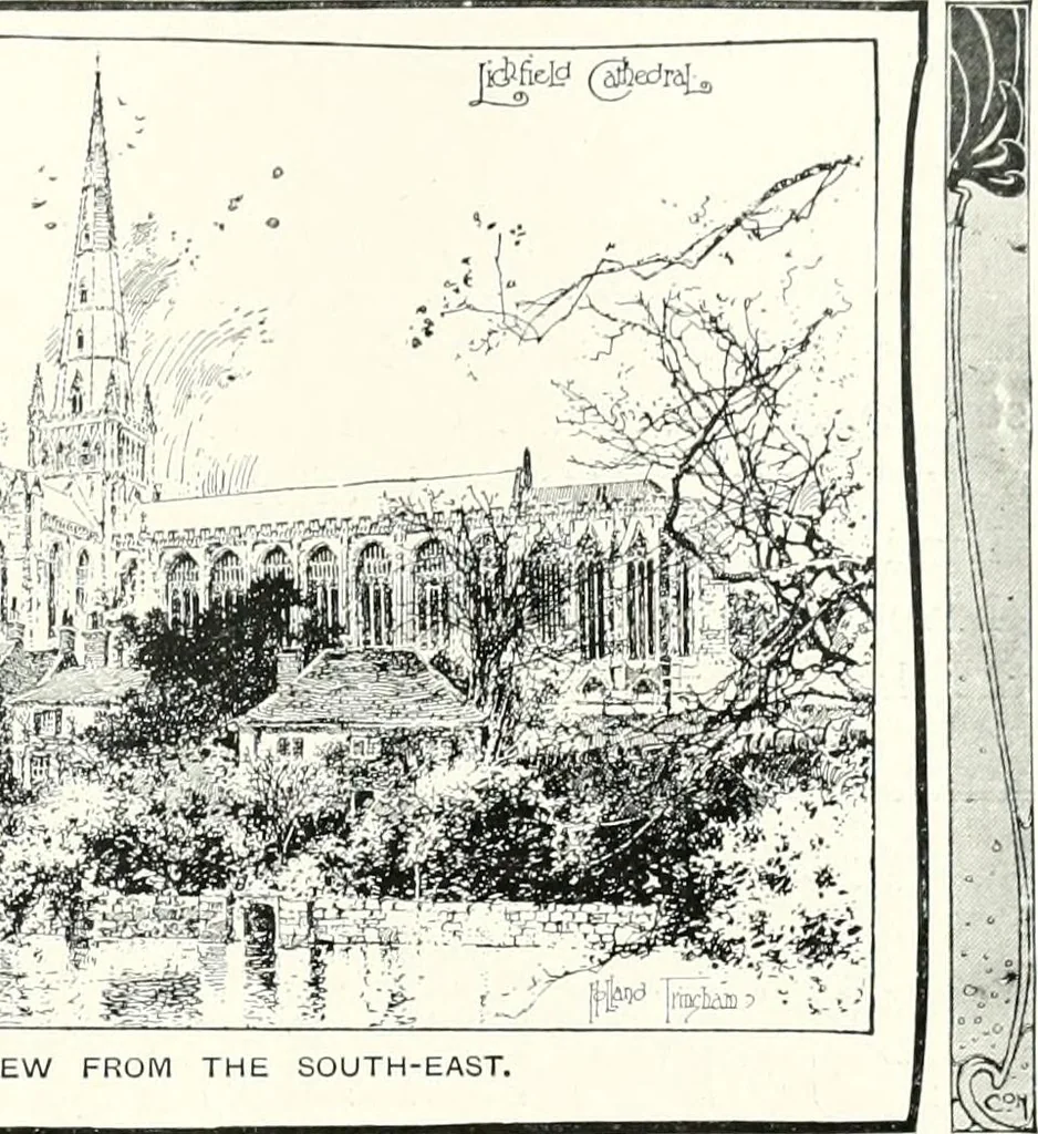 An illustration from The Cathedrals of England and Wales : their history, architecture, and associations ; with a series of Rembrandt plates and many illustrations in the text, 1906, leaf 14