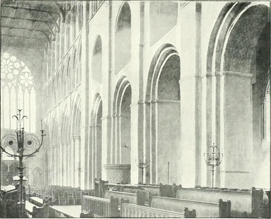 An illustration from The Cathedrals of England and Wales : their history, architecture, and associations ; with a series of Rembrandt plates and many illustrations in the text, 1906, leaf 140