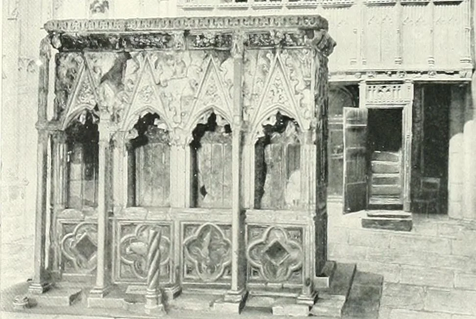 An illustration from The Cathedrals of England and Wales : their history, architecture, and associations ; with a series of Rembrandt plates and many illustrations in the text, 1906, leaf 146