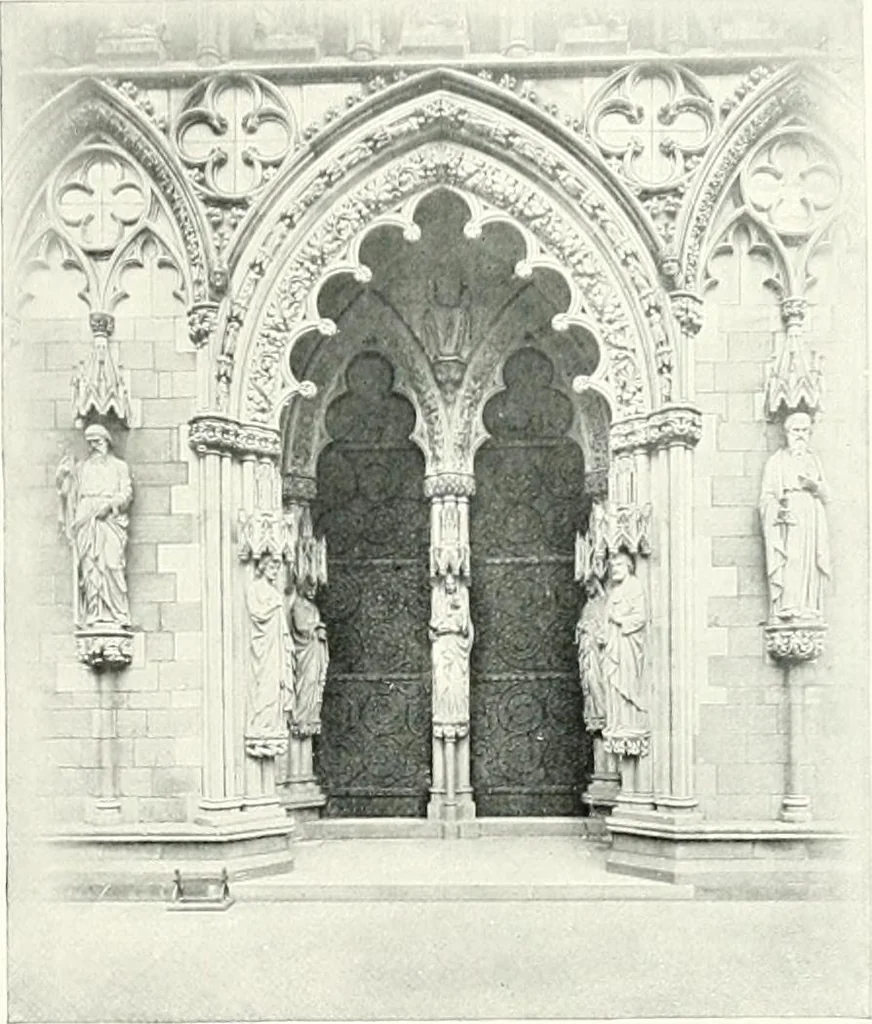An illustration from The Cathedrals of England and Wales : their history, architecture, and associations ; with a series of Rembrandt plates and many illustrations in the text, 1906, leaf 16
