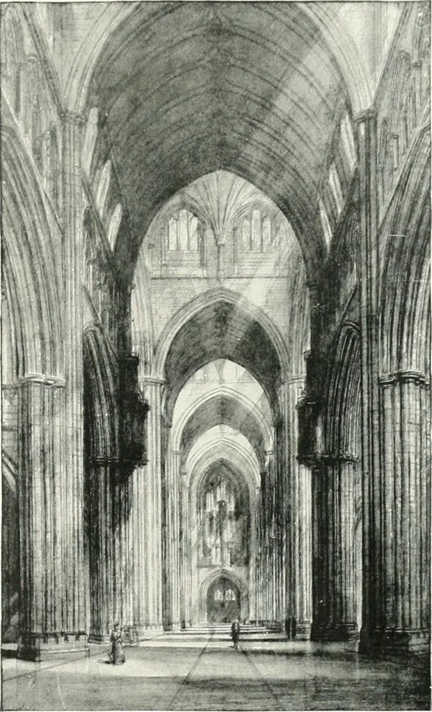 An illustration from The Cathedrals of England and Wales : their history, architecture, and associations ; with a series of Rembrandt plates and many illustrations in the text, 1906, leaf 160