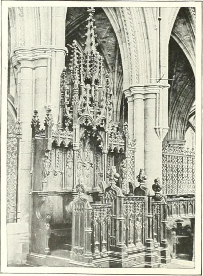 An illustration from The Cathedrals of England and Wales : their history, architecture, and associations ; with a series of Rembrandt plates and many illustrations in the text, 1906, leaf 163