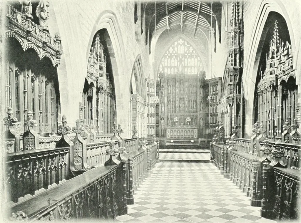 An illustration from The Cathedrals of England and Wales : their history, architecture, and associations ; with a series of Rembrandt plates and many illustrations in the text, 1906, leaf 176