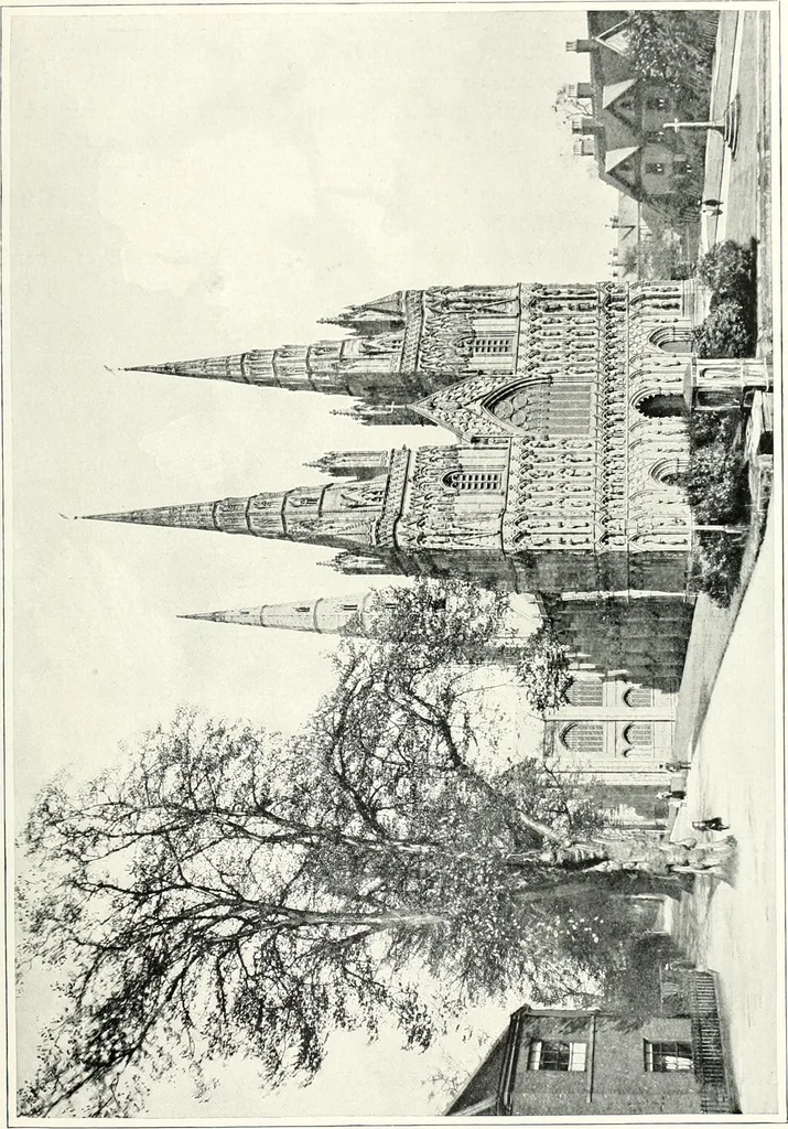 An illustration from The Cathedrals of England and Wales : their history, architecture, and associations ; with a series of Rembrandt plates and many illustrations in the text, 1906, leaf 18