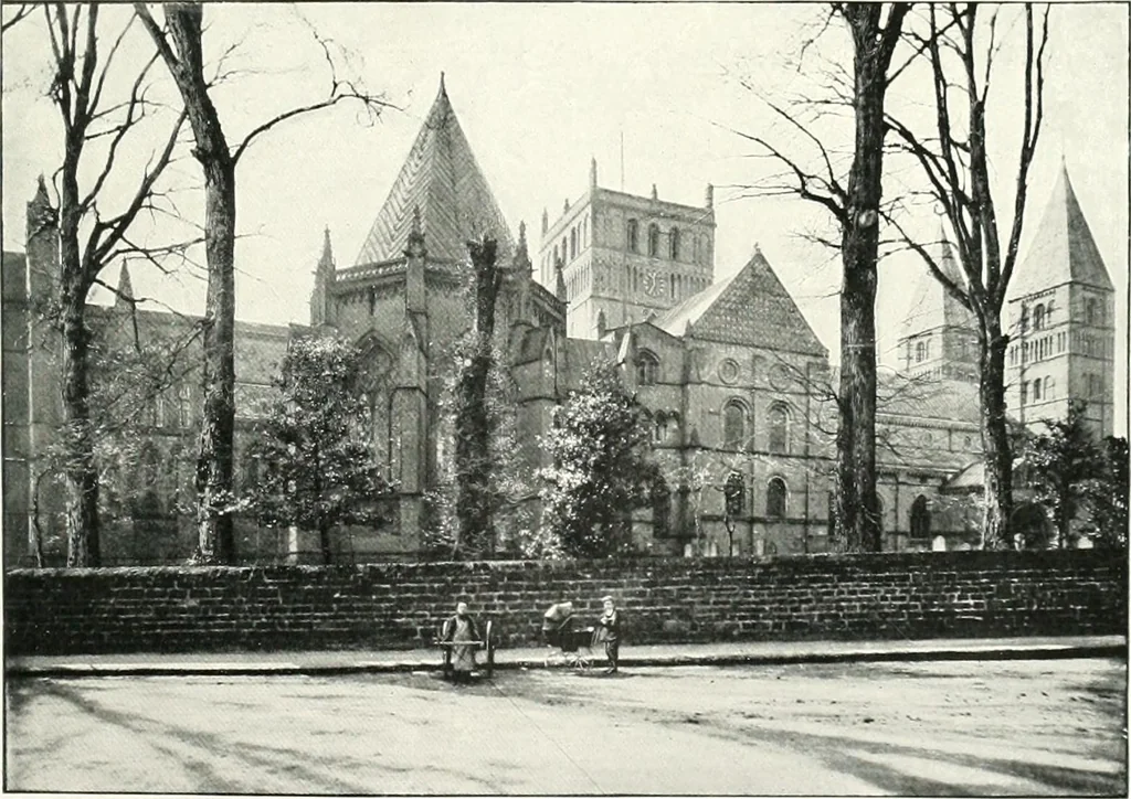 An illustration from The Cathedrals of England and Wales : their history, architecture, and associations ; with a series of Rembrandt plates and many illustrations in the text, 1906, leaf 180