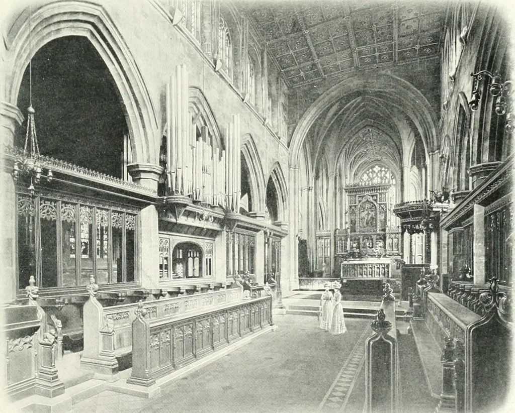 An illustration from The Cathedrals of England and Wales : their history, architecture, and associations ; with a series of Rembrandt plates and many illustrations in the text, 1906, leaf 194
