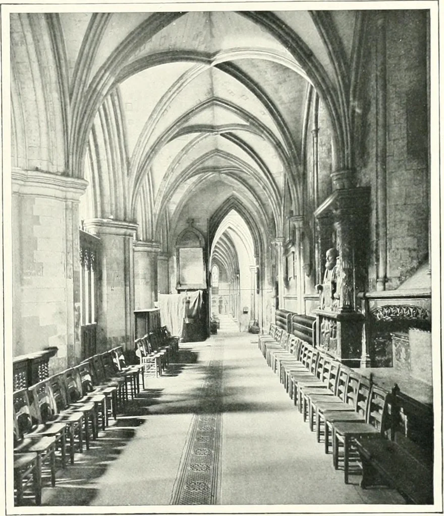 An illustration from The Cathedrals of England and Wales : their history, architecture, and associations ; with a series of Rembrandt plates and many illustrations in the text, 1906, leaf 200
