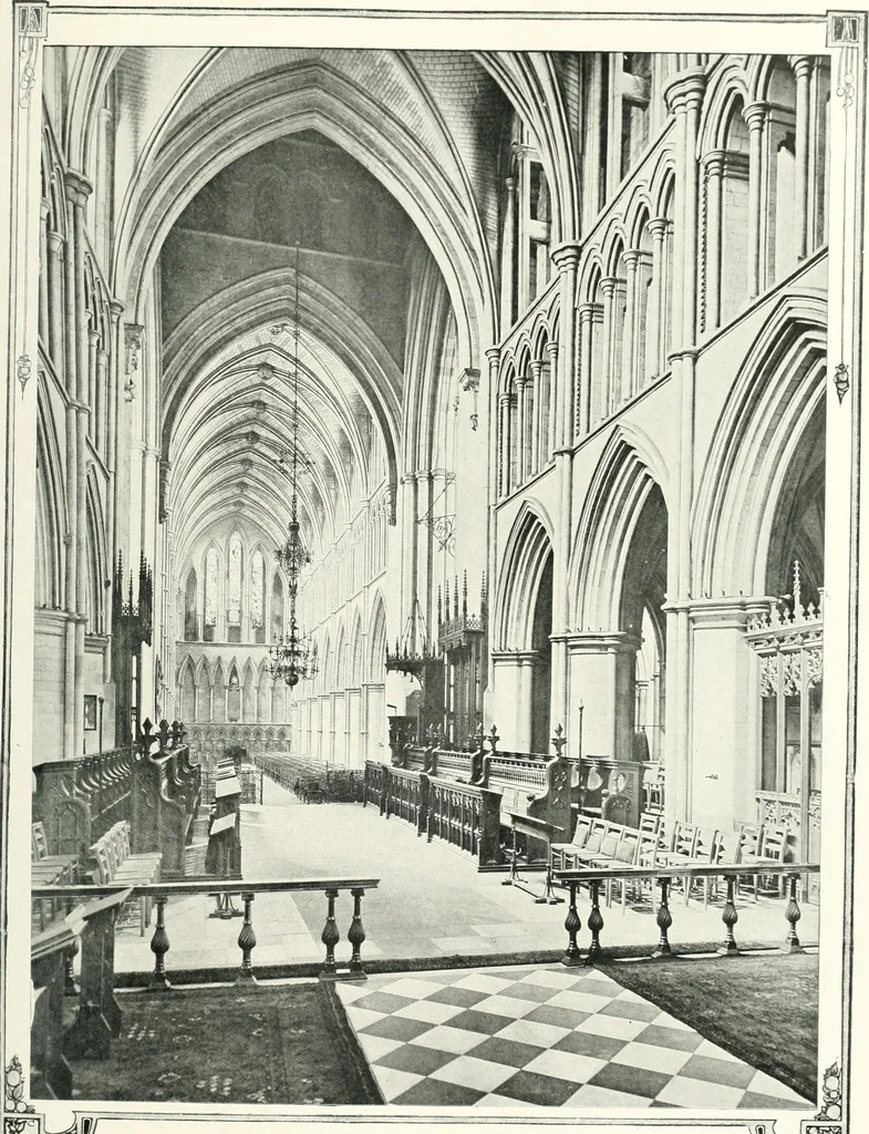 An illustration from The Cathedrals of England and Wales : their history, architecture, and associations ; with a series of Rembrandt plates and many illustrations in the text, 1906, leaf 208