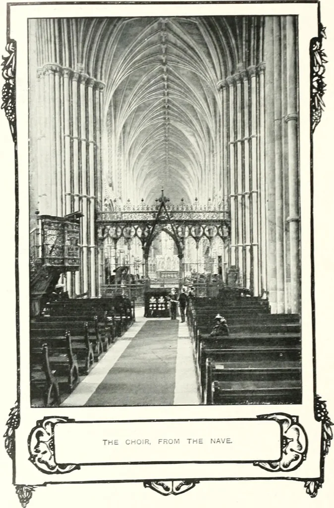 An illustration from The Cathedrals of England and Wales : their history, architecture, and associations ; with a series of Rembrandt plates and many illustrations in the text, 1906, leaf 21