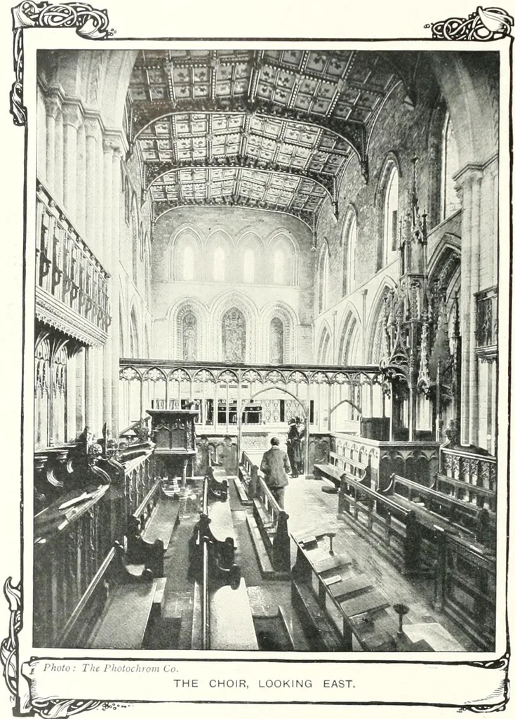 An illustration from The Cathedrals of England and Wales : their history, architecture, and associations ; with a series of Rembrandt plates and many illustrations in the text, 1906, leaf 229