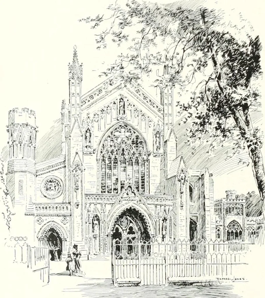 An illustration from The Cathedrals of England and Wales : their history, architecture, and associations ; with a series of Rembrandt plates and many illustrations in the text, 1906, leaf 33