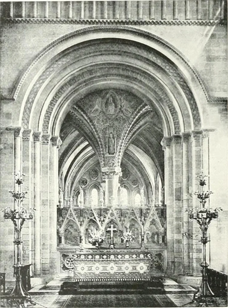 An illustration from The Cathedrals of England and Wales : their history, architecture, and associations ; with a series of Rembrandt plates and many illustrations in the text, 1906, leaf 35