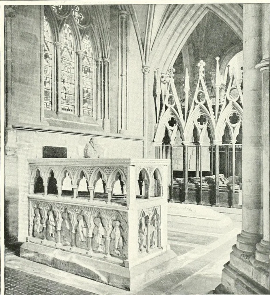 An illustration from The Cathedrals of England and Wales : their history, architecture, and associations ; with a series of Rembrandt plates and many illustrations in the text, 1906, leaf 40