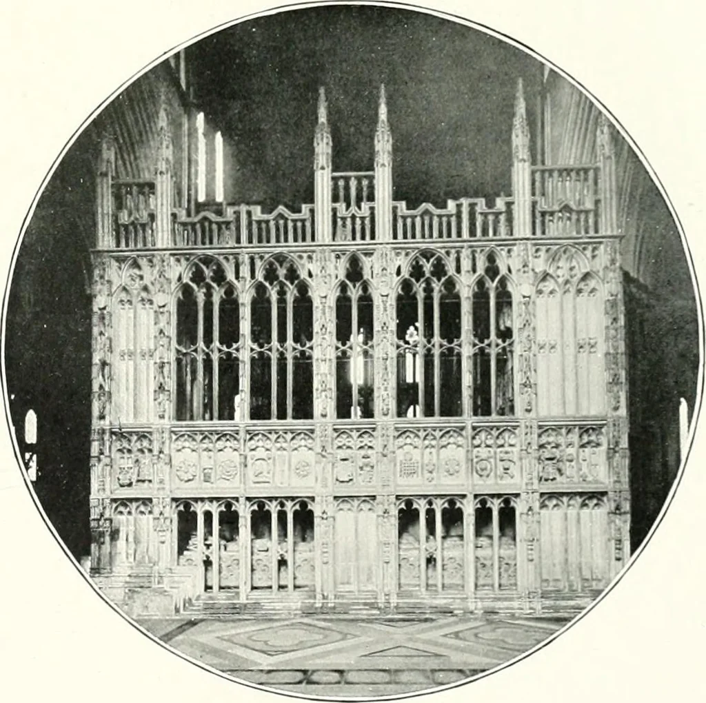 An illustration from The Cathedrals of England and Wales : their history, architecture, and associations ; with a series of Rembrandt plates and many illustrations in the text, 1906, leaf 50