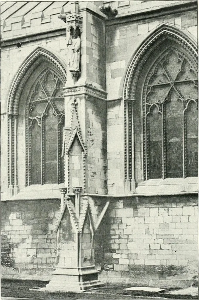 An illustration from The Cathedrals of England and Wales : their history, architecture, and associations ; with a series of Rembrandt plates and many illustrations in the text, 1906, leaf 62