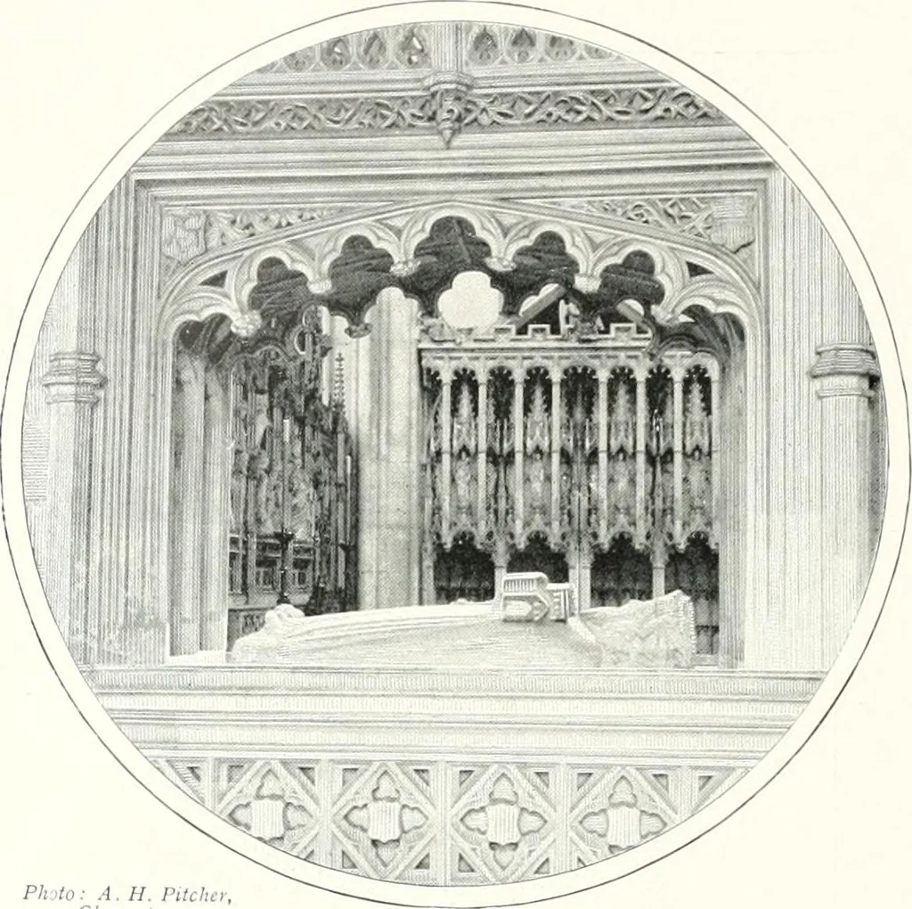 An illustration from The Cathedrals of England and Wales : their history, architecture, and associations ; with a series of Rembrandt plates and many illustrations in the text, 1906, leaf 63