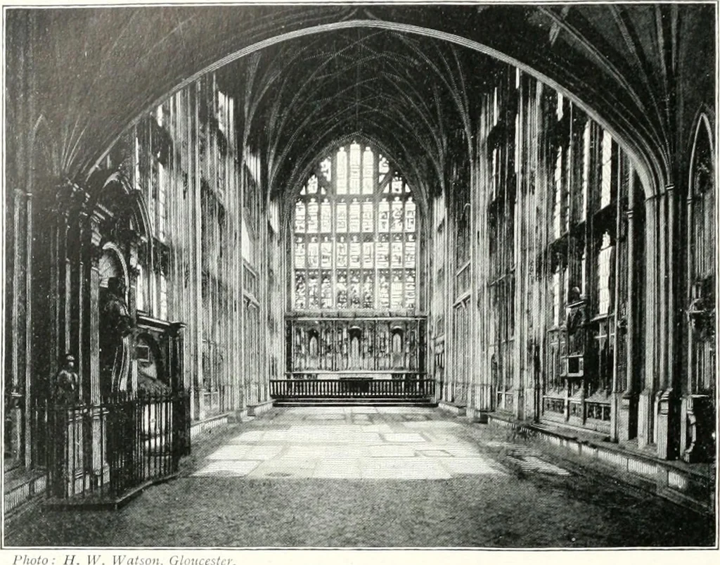 An illustration from The Cathedrals of England and Wales : their history, architecture, and associations ; with a series of Rembrandt plates and many illustrations in the text, 1906, leaf 67