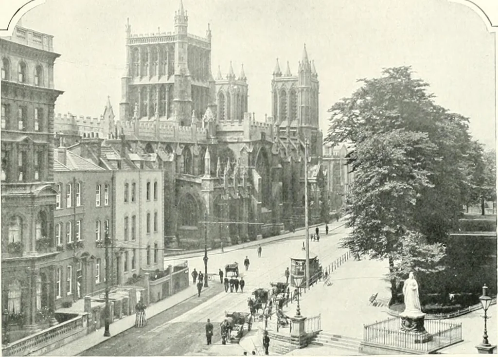 An illustration from The Cathedrals of England and Wales : their history, architecture, and associations ; with a series of Rembrandt plates and many illustrations in the text, 1906, leaf 76
