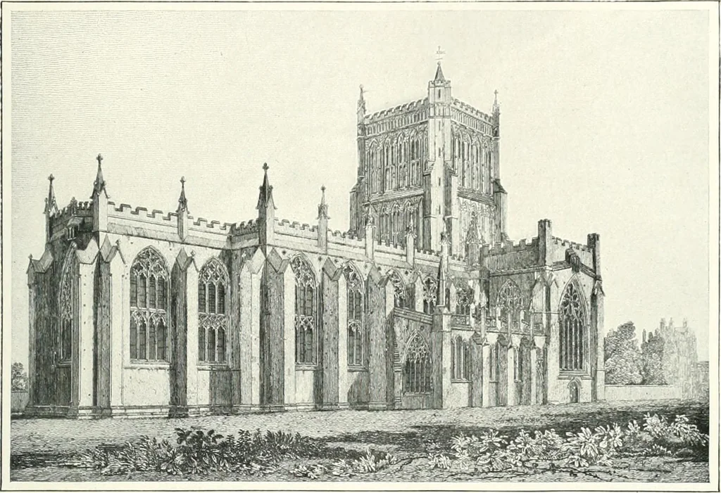 An illustration from The Cathedrals of England and Wales : their history, architecture, and associations ; with a series of Rembrandt plates and many illustrations in the text, 1906, leaf 80