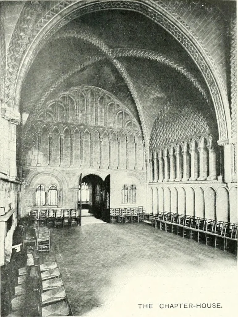 An illustration from The Cathedrals of England and Wales : their history, architecture, and associations ; with a series of Rembrandt plates and many illustrations in the text, 1906, leaf 82
