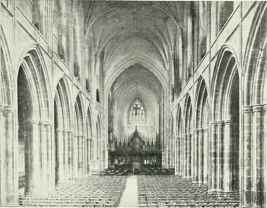 An illustration from The Cathedrals of England and Wales : their history, architecture, and associations ; with a series of Rembrandt plates and many illustrations in the text, 1906, leaf 86
