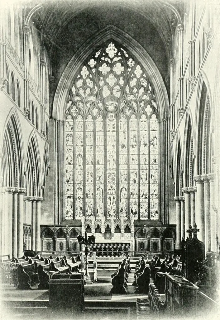 An illustration from The Cathedrals of England and Wales : their history, architecture, and associations ; with a series of Rembrandt plates and many illustrations in the text, 1906, leaf 96