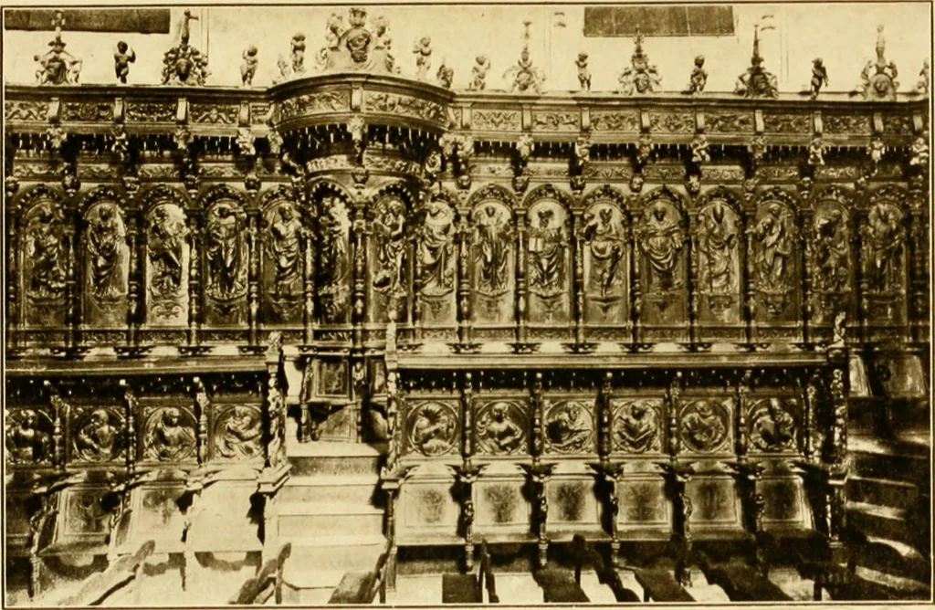 An illustration from The cathedrals of northern Spain, their history and their architecture; together with much of interest concerning the bishops, rulers and other personages identified with them, 1906, leaf 62