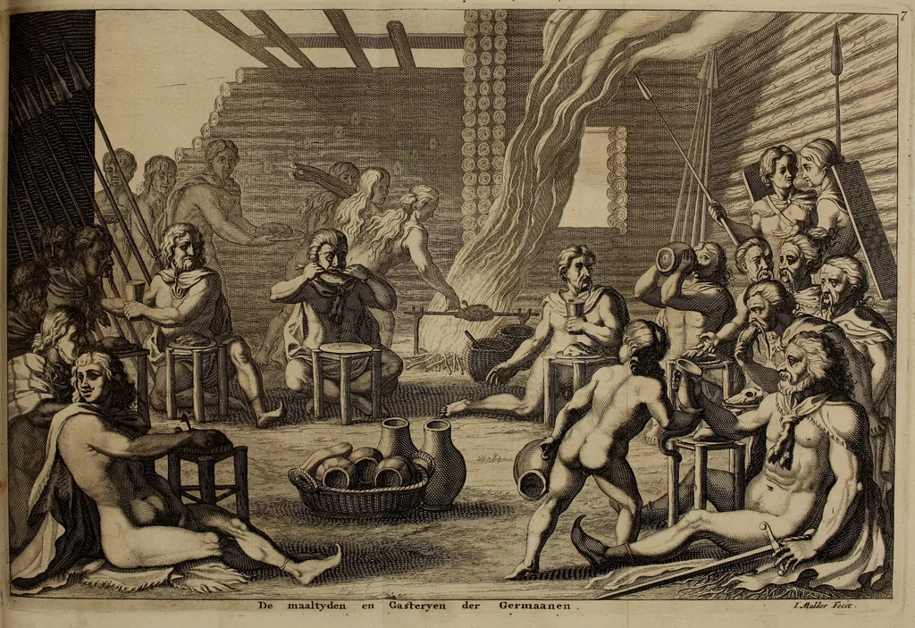 An illustration from C. Cornelius Tacitus. Jaarboeken en Historien, ook zyn Germanie, 1684, leaf 768
