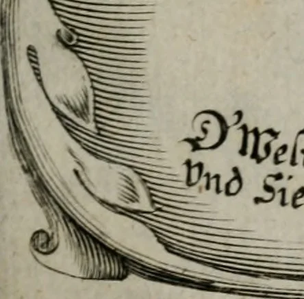 An illustration from Cenotaphium piis manibus Ferdinandi III. Rom Imp. ... : Caesareis Virtutib. et Symbolis adornatum à Caesareo et Academico Collegio Soc[e]tis Jesu Vienna inter parentales moerores erectum, Die XIII. Junii Anno D[omi]ni MDCLVII, 1657, leaf 8