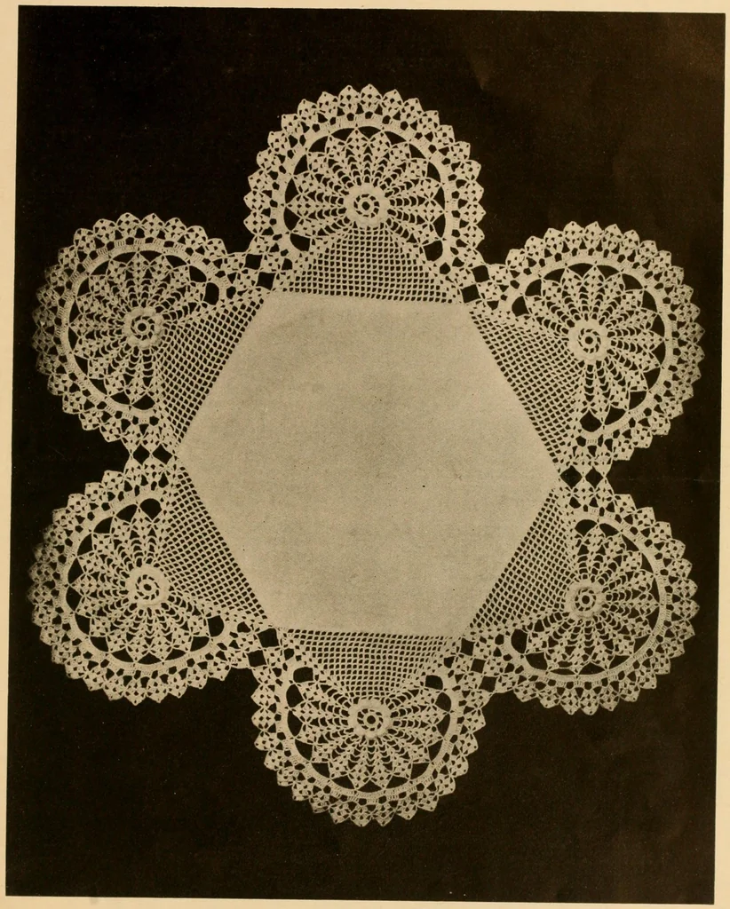 An illustration from Center pieces and lungh sets in crochet work .., 1915, leaf 12