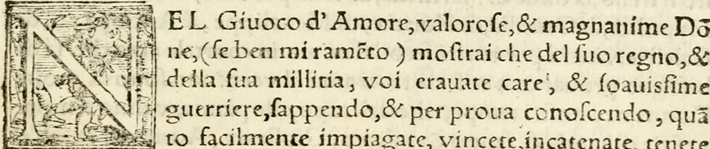 An illustration from Cento givochi liberali, et d'ingegno, 1551, leaf 140